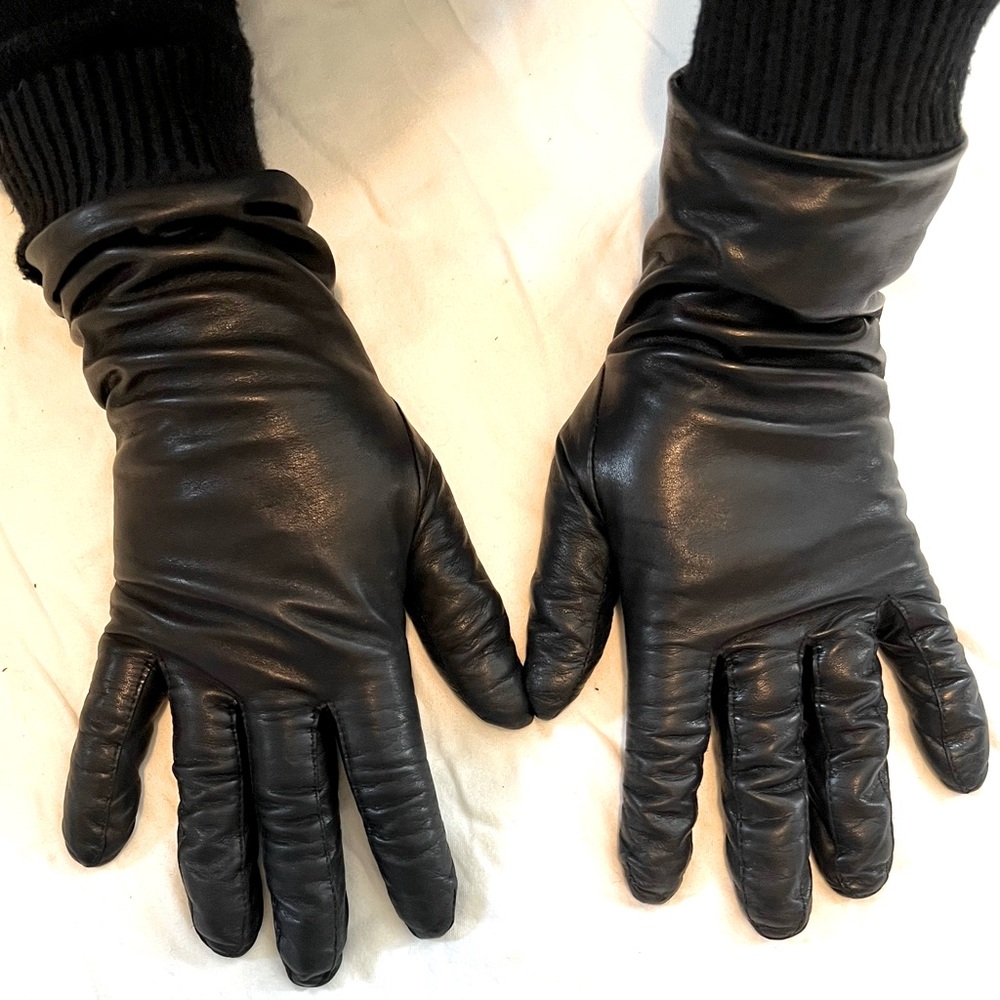 Leather Gloves Cashmere Lined Womens 7 Pre Owned